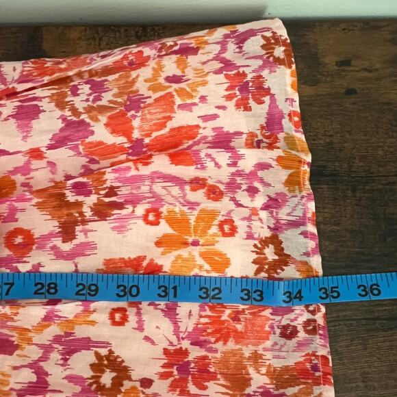 FATE Women's Pink Floral Tiered Mini Dress Ruffles Sz L V-Neck Lined Boho Event - Picture 10 of 11